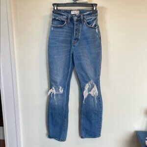 Abercrombie & Fitch Curve Love The Dad High Rise Jeans 23 Distressed 000